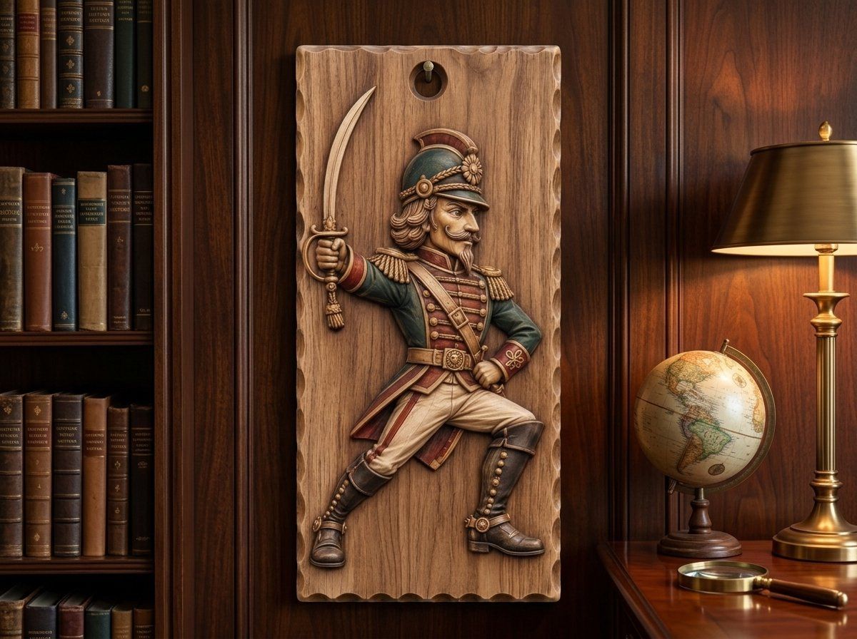 Lunging Nutcracker Cavalry Swordsman CNC Relief STL bas-relief STL — view 13