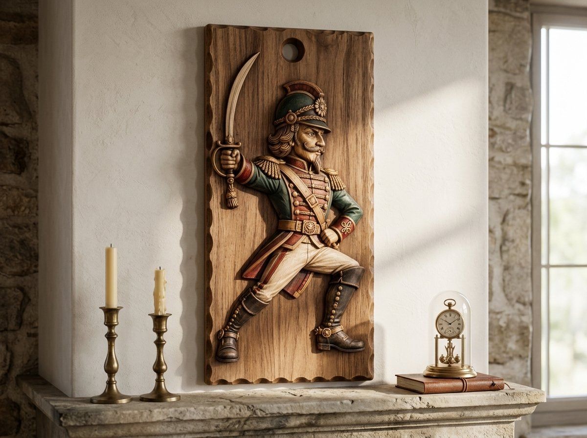 Lunging Nutcracker Cavalry Swordsman CNC Relief STL bas-relief STL — view 14