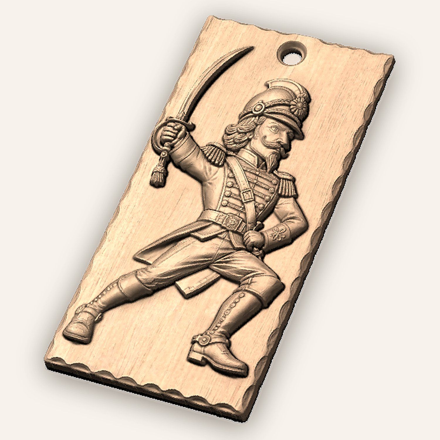 Lunging Nutcracker Cavalry Swordsman CNC Relief STL bas-relief STL — view 5
