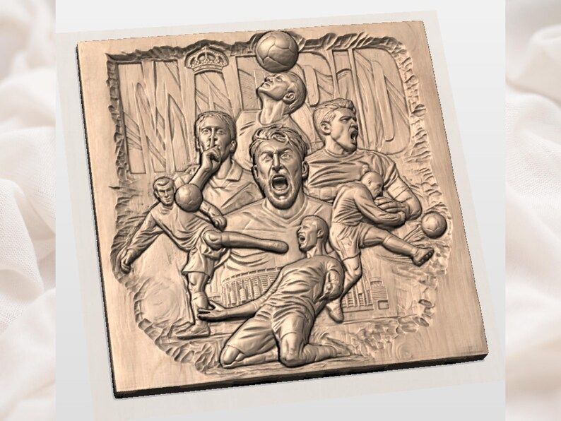 Madrid Football Legends Collage Bas-Relief STL for CNC bas-relief STL — view 2