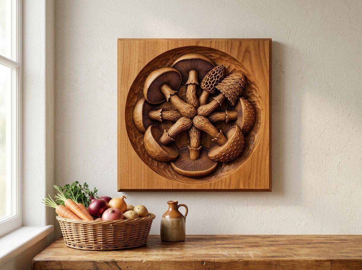 Magical Mushroom Medallion CNC Relief STL bas-relief STL — view 13