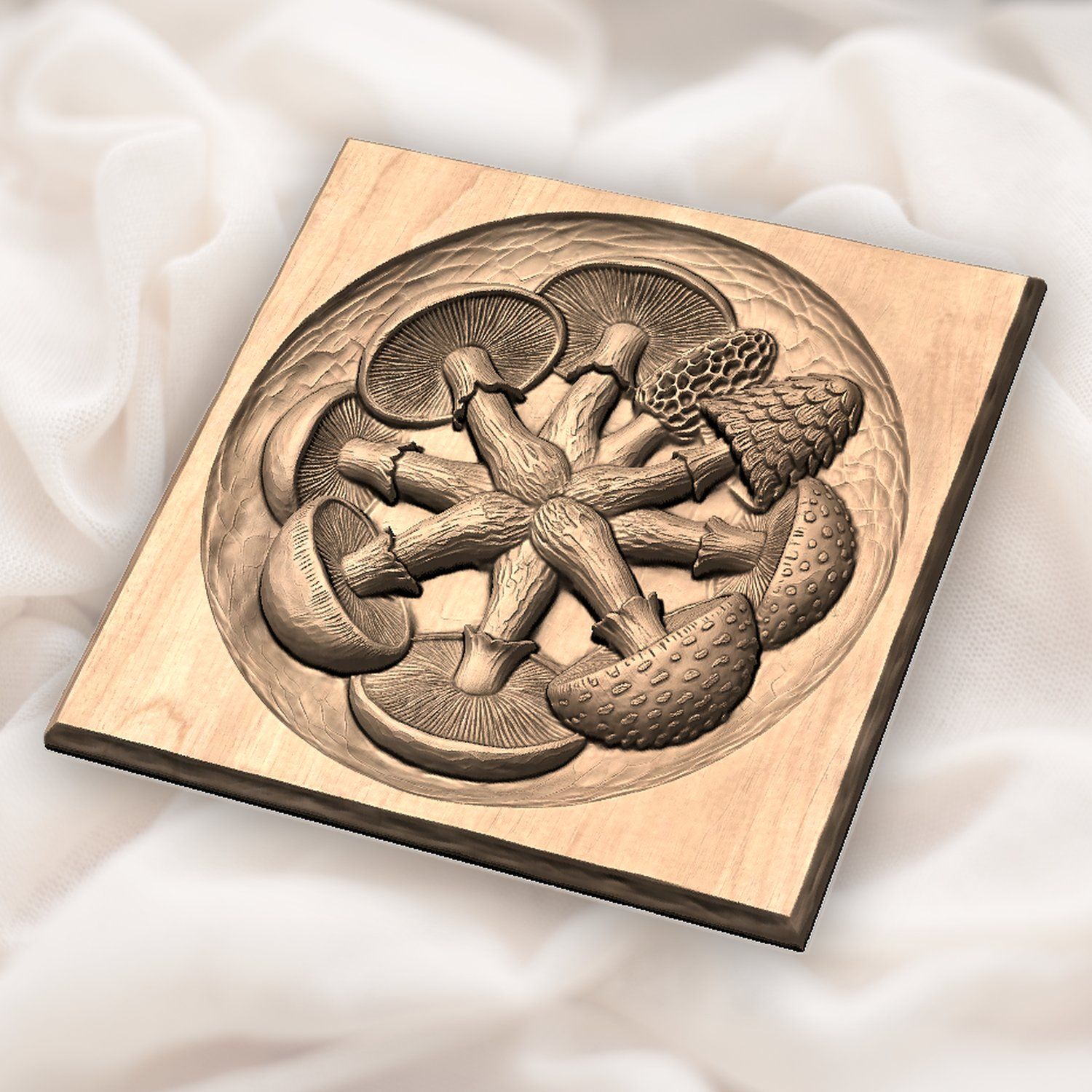 Magical Mushroom Medallion CNC Relief STL bas-relief STL — view 6
