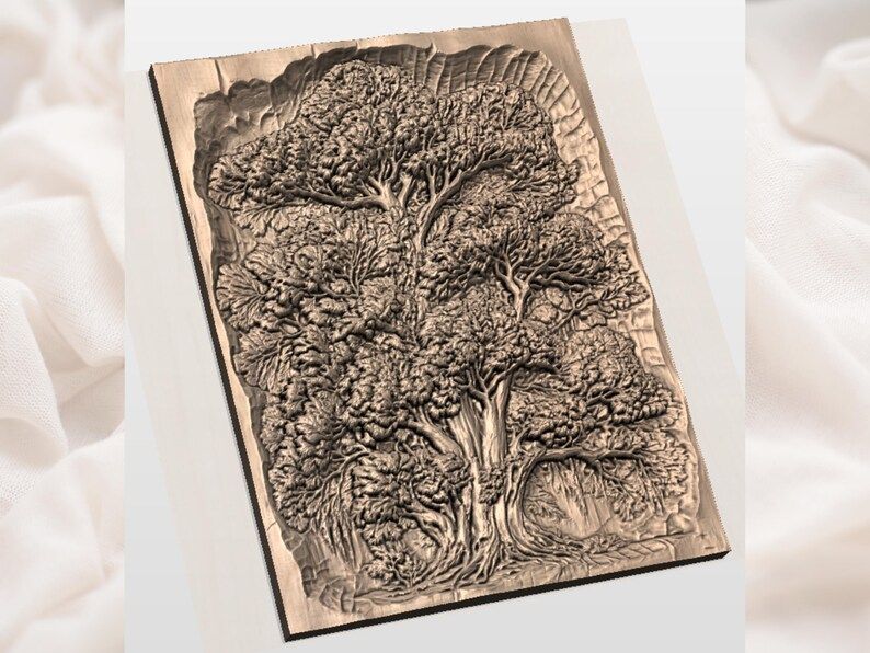 Ancient Oak Tree of Life Bas-Relief STL for CNC Carving bas-relief STL — view 2