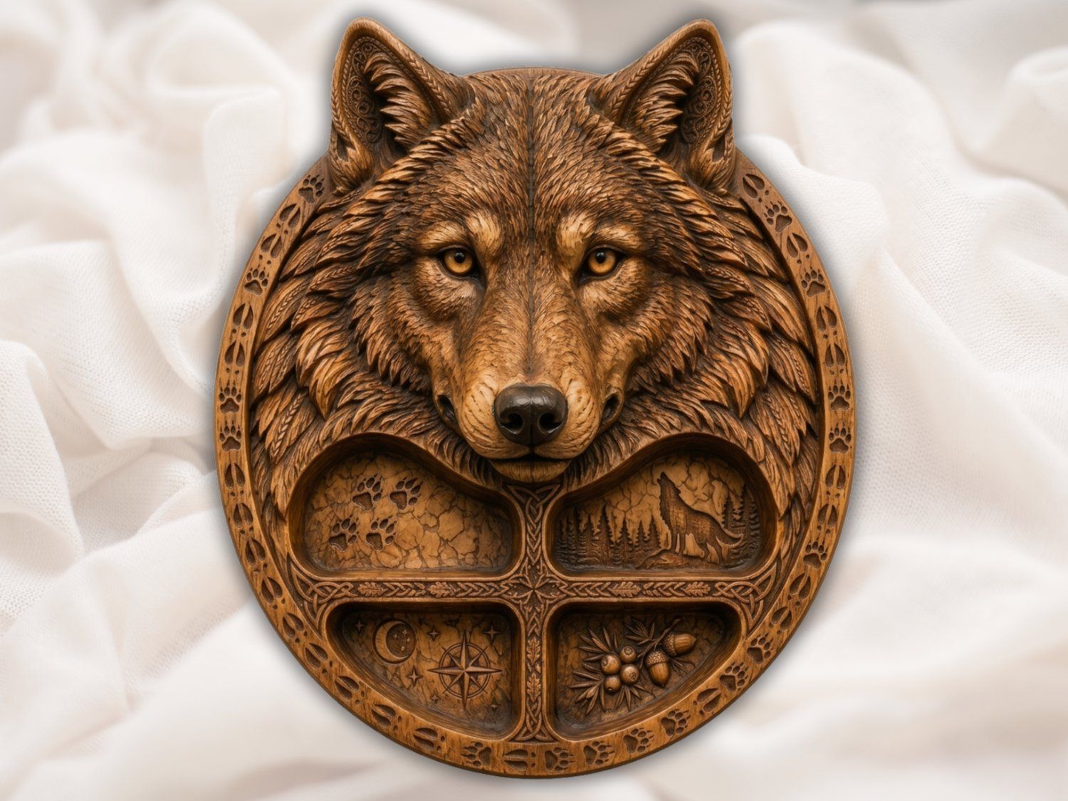 Majestic Alpha Wolf Wilderness Spirit CNC Relief STL bas-relief STL — view 2
