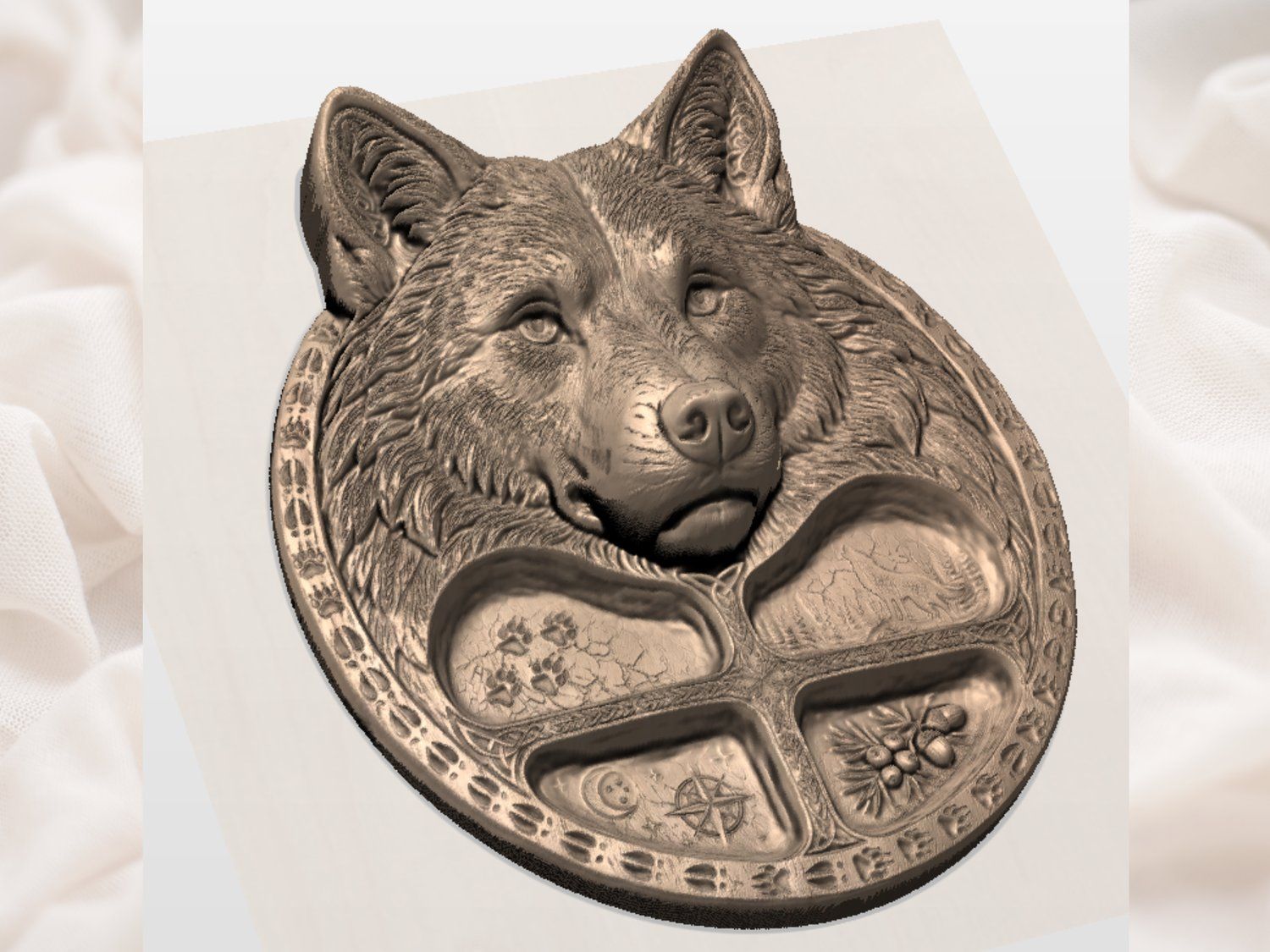 Majestic Alpha Wolf Wilderness Spirit CNC Relief STL bas-relief STL — view 3