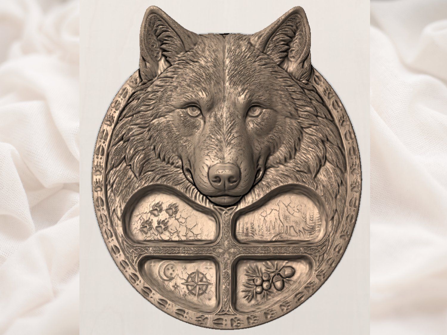 Majestic Alpha Wolf Wilderness Spirit CNC Relief STL bas-relief STL — view 4