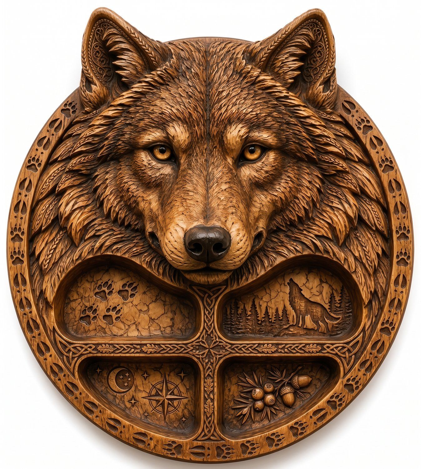 Majestic Alpha Wolf Wilderness Spirit CNC Relief STL bas-relief STL — view 6