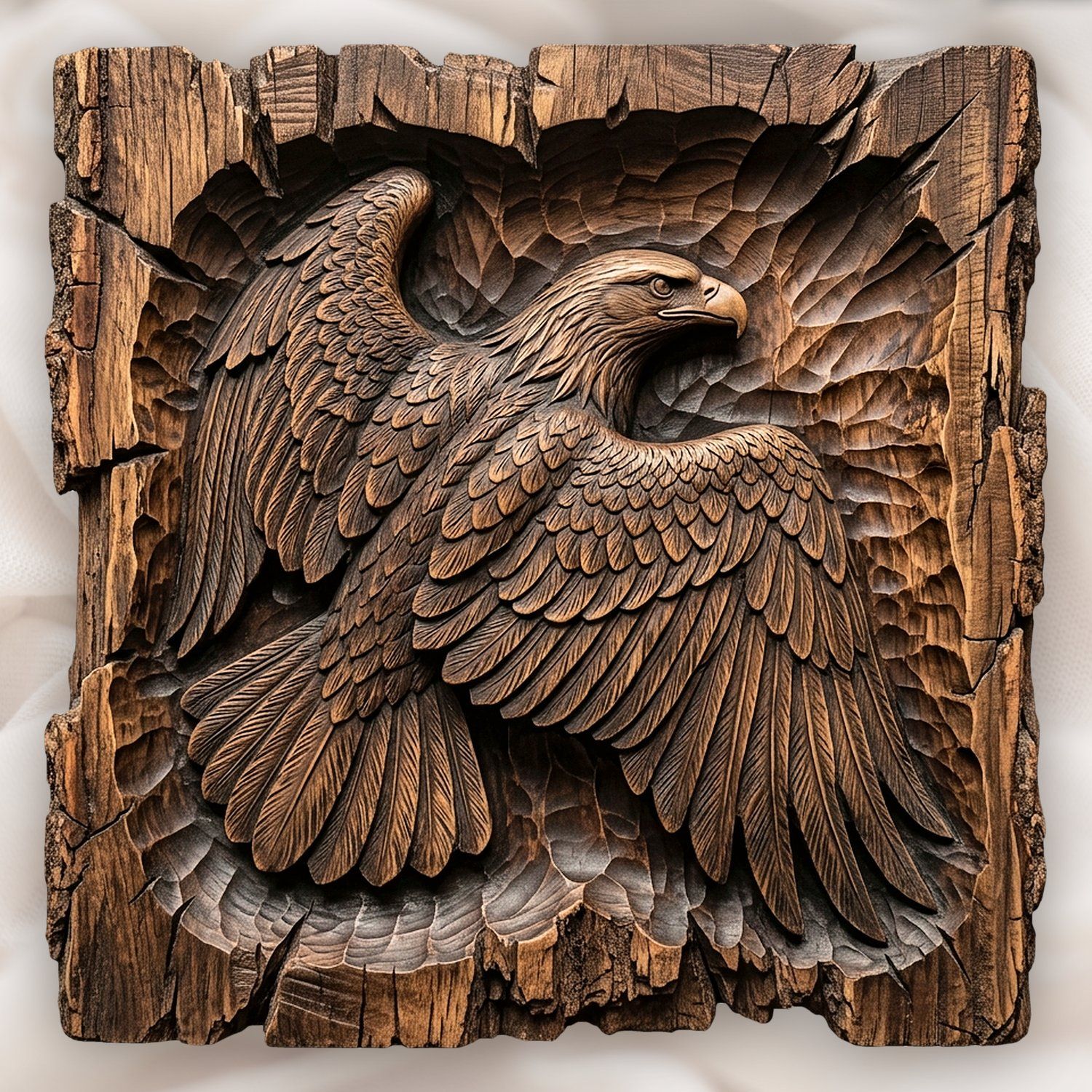 Majestic Bald Eagle Soaring Wings CNC Relief STL bas-relief STL design