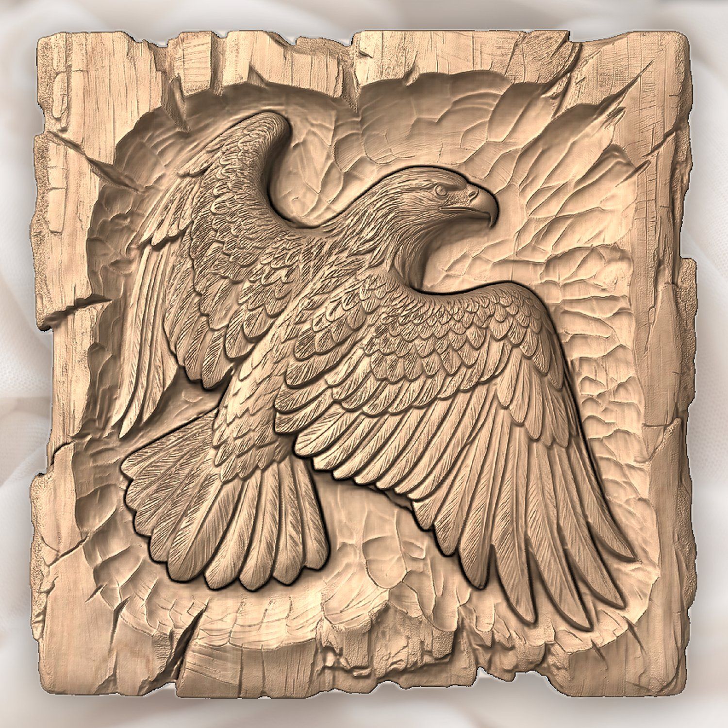 Majestic Bald Eagle Soaring Wings CNC Relief STL bas-relief STL — view 4