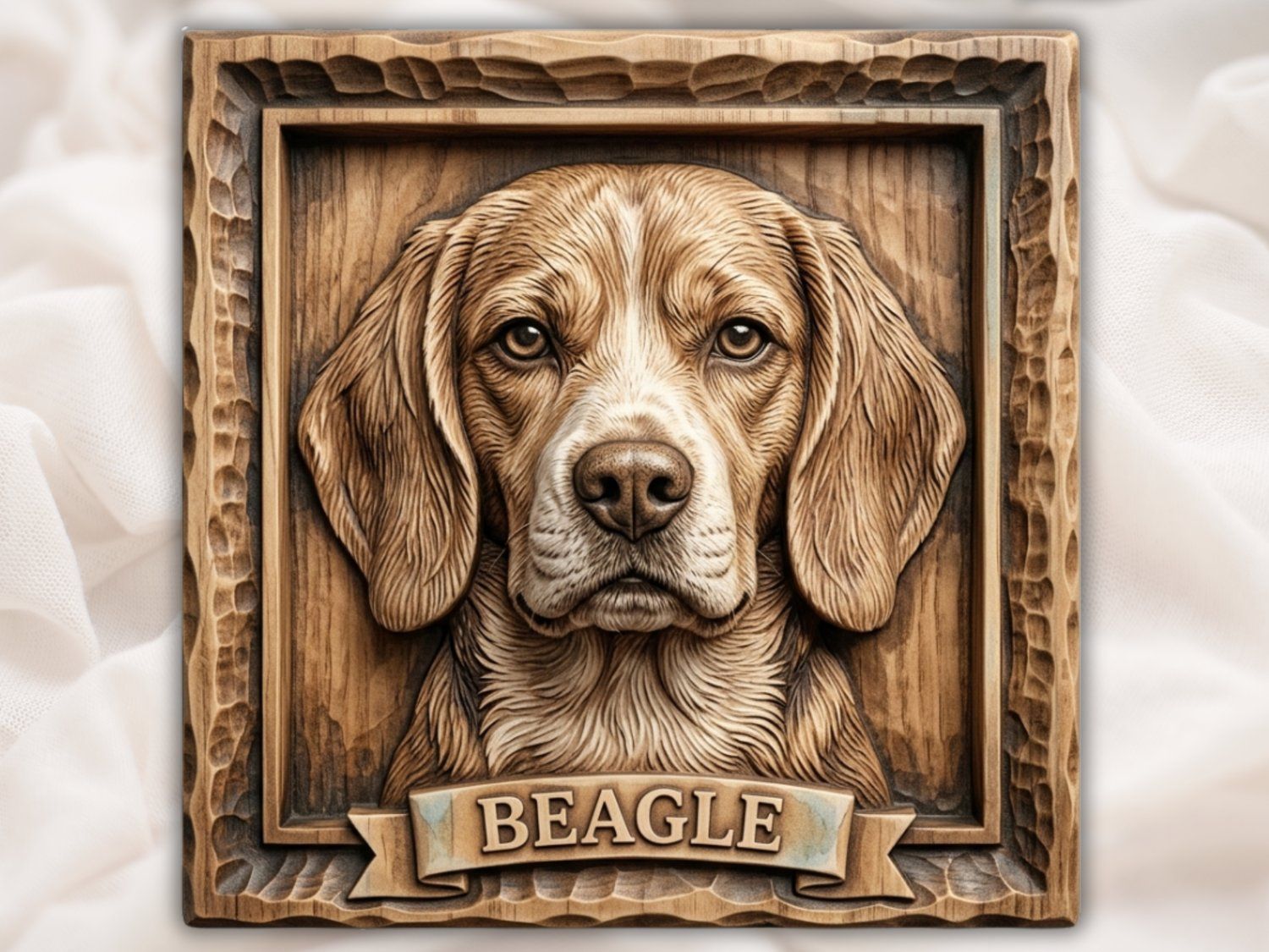 Majestic Beagle Hound Dog CNC Relief STL bas-relief STL — view 3