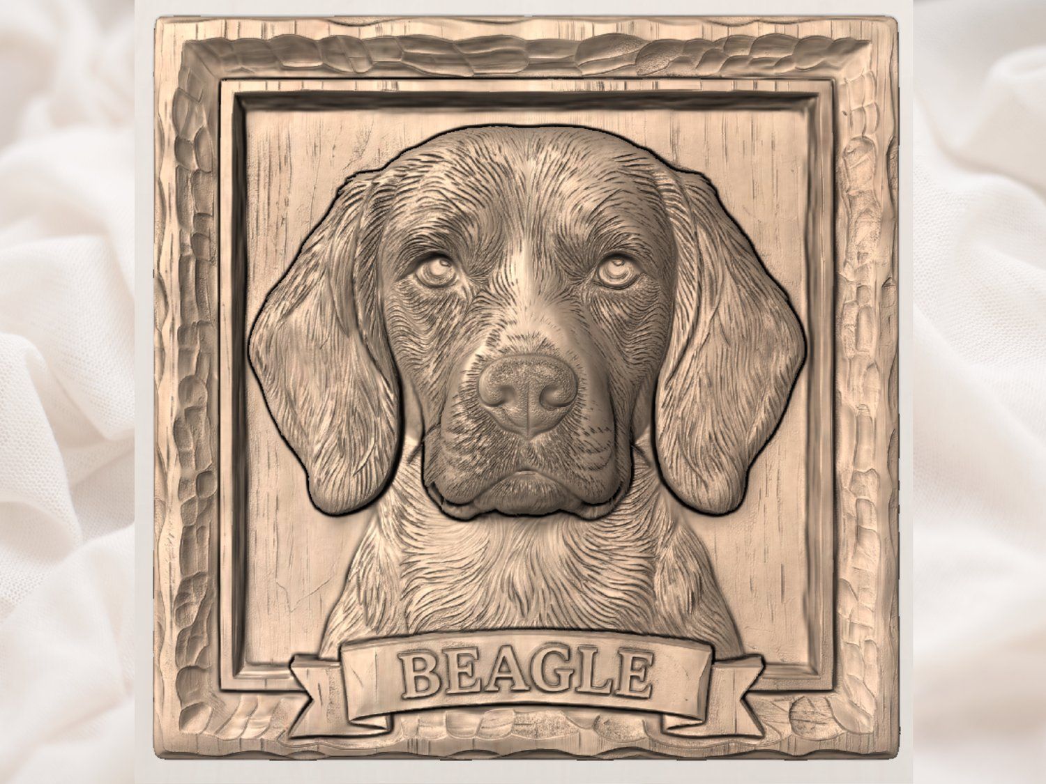 Majestic Beagle Hound Dog CNC Relief STL bas-relief STL — view 4