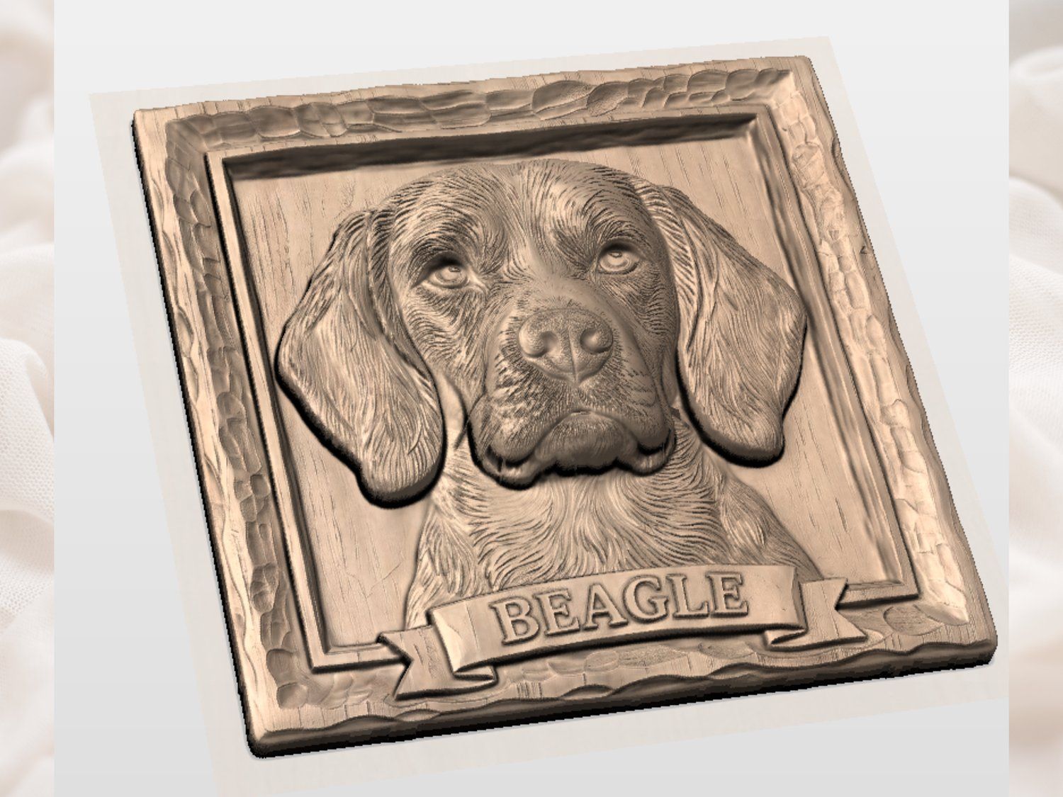 Majestic Beagle Hound Dog CNC Relief STL bas-relief STL — view 5