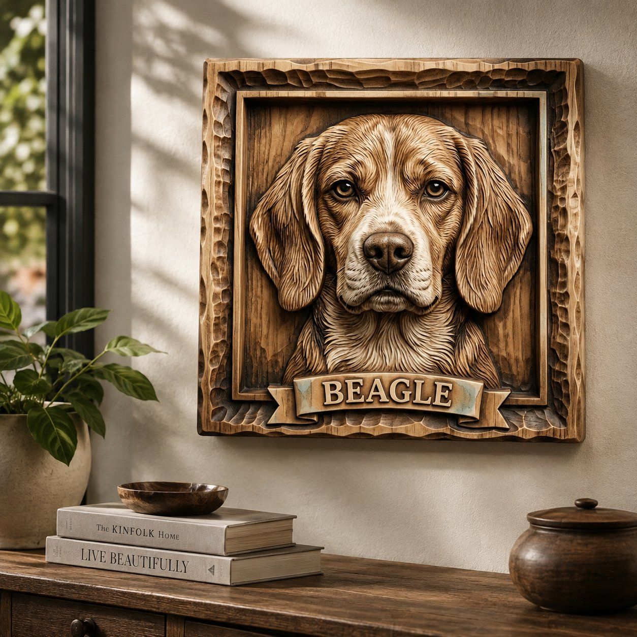 Majestic Beagle Hound Dog CNC Relief STL bas-relief STL — view 6