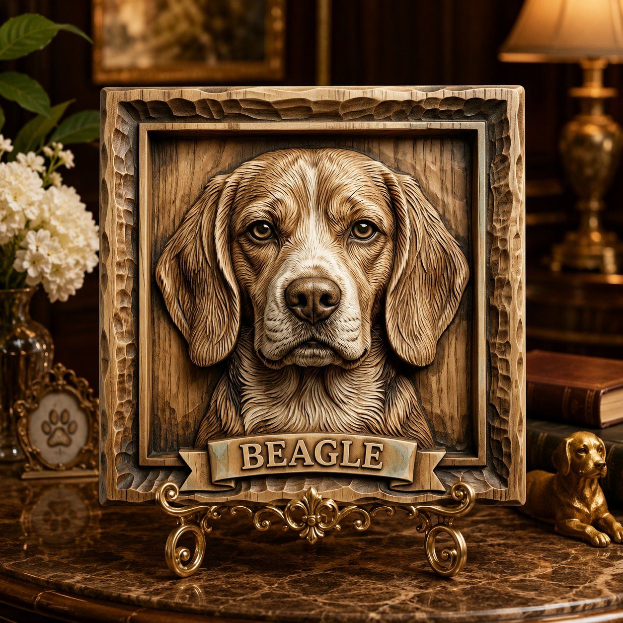 Majestic Beagle Hound Dog CNC Relief STL bas-relief STL — view 7