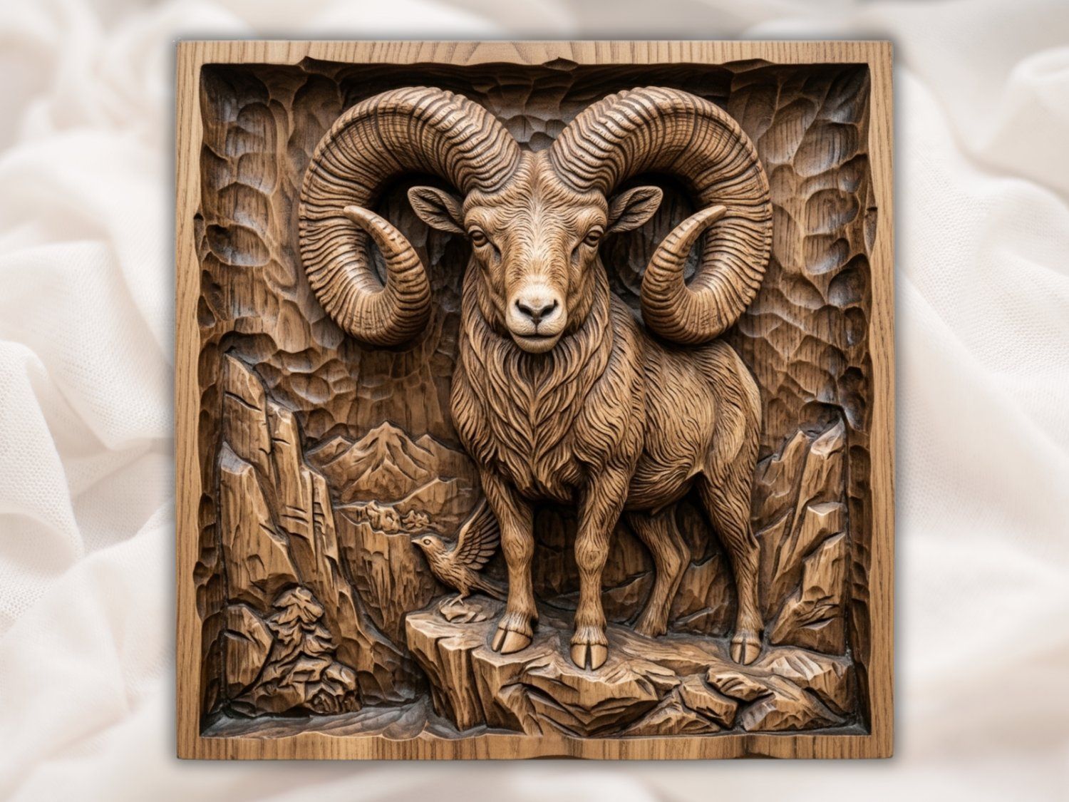 Majestic Bighorn Ram CNC Relief STL bas-relief STL — view 2