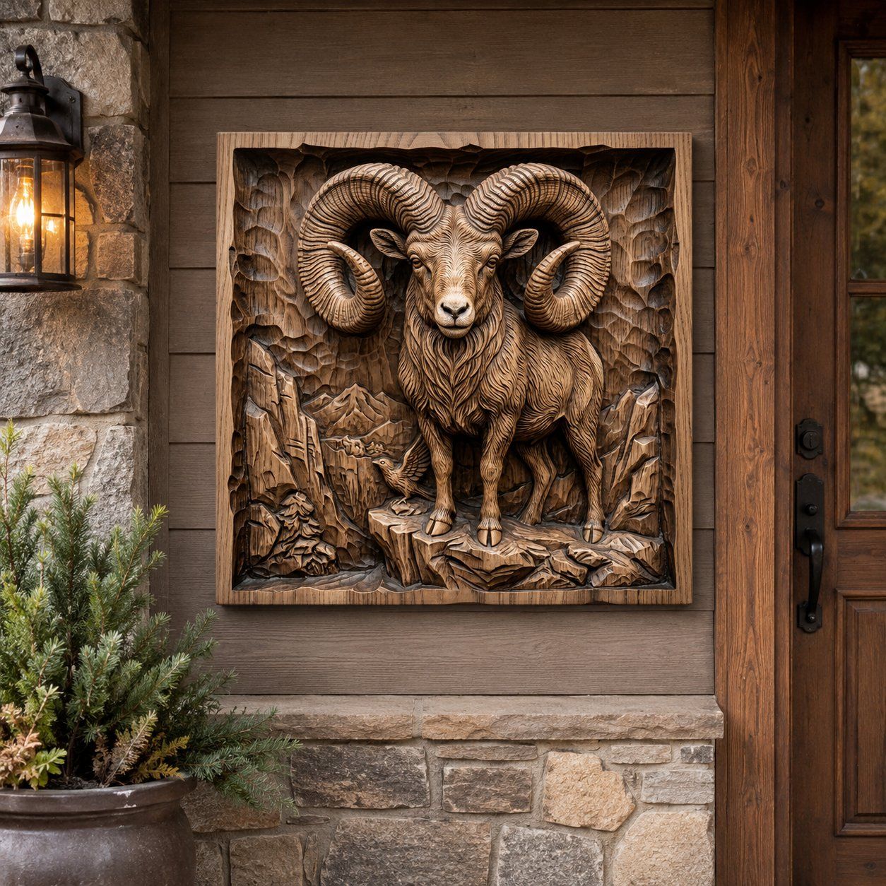 Majestic Bighorn Ram CNC Relief STL bas-relief STL — view 7