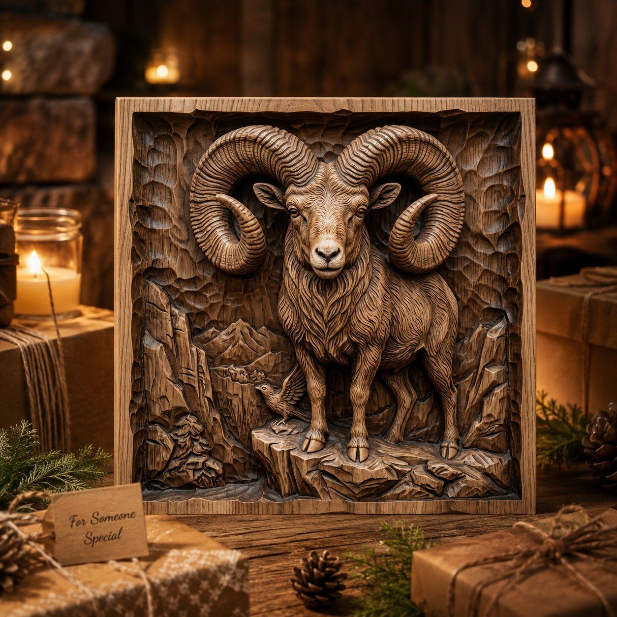 Majestic Bighorn Ram CNC Relief STL bas-relief STL — view 8