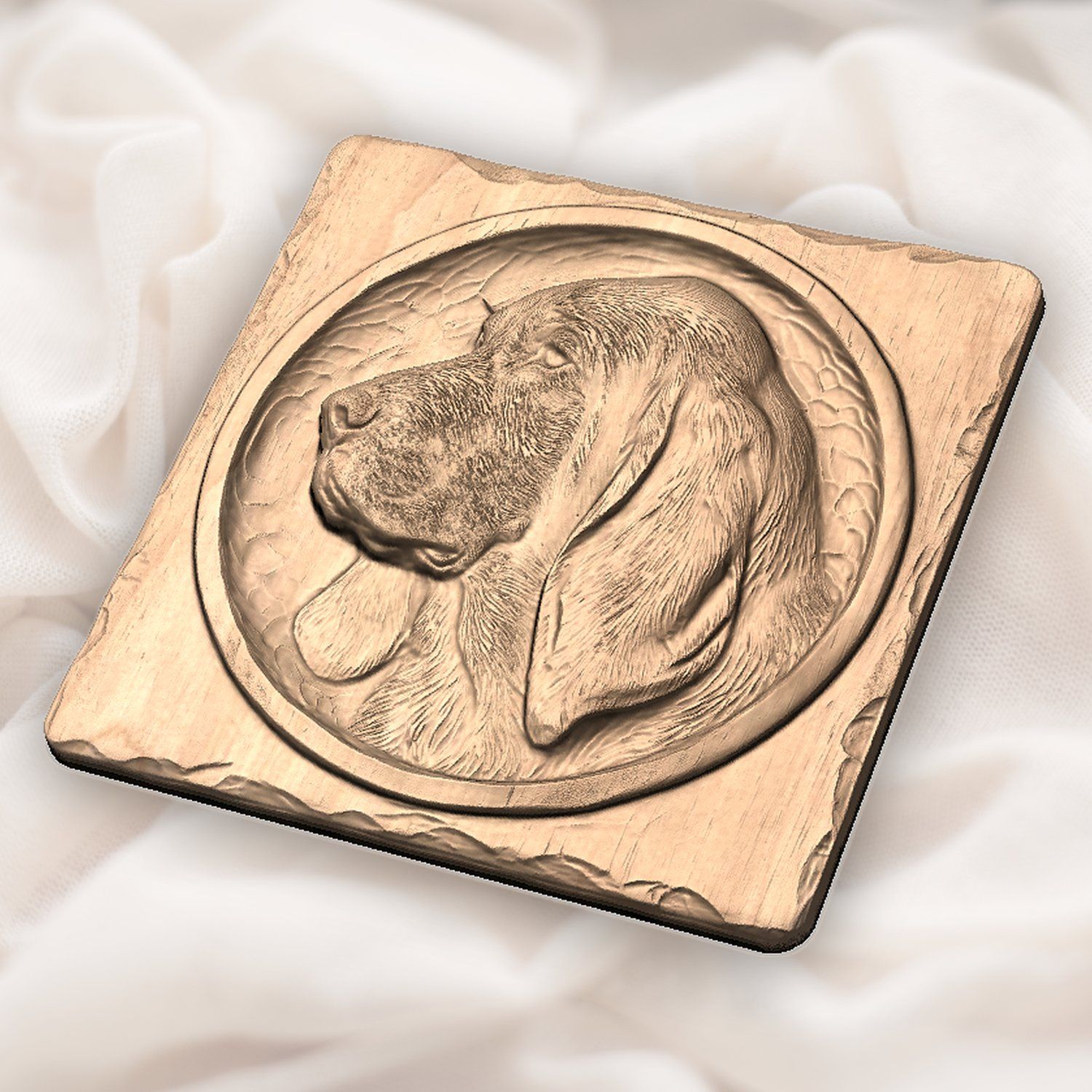 Majestic Bloodhound Portrait Wood Carving CNC Relief STL bas-relief STL — view 5
