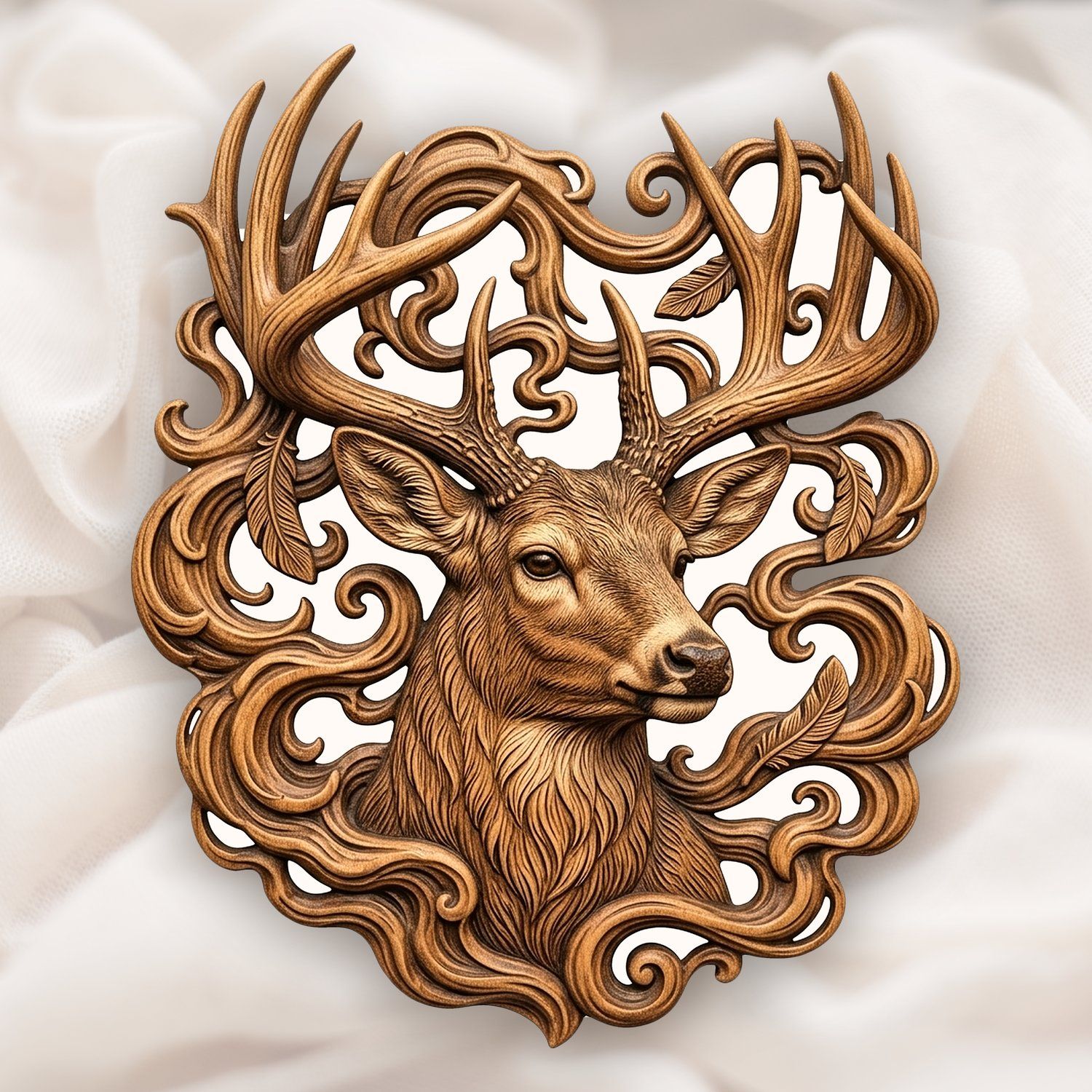 Majestic Buck with Massive Antlers CNC Relief STL bas-relief STL — view 14