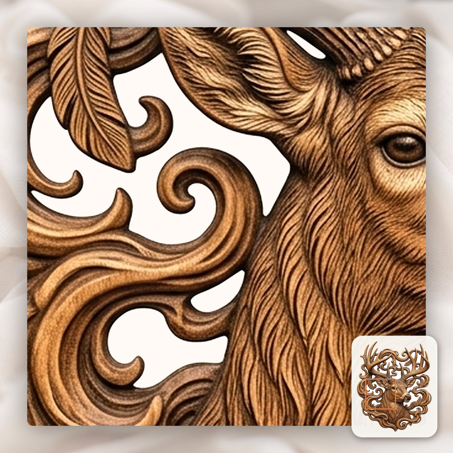 Majestic Buck with Massive Antlers CNC Relief STL bas-relief STL — view 11