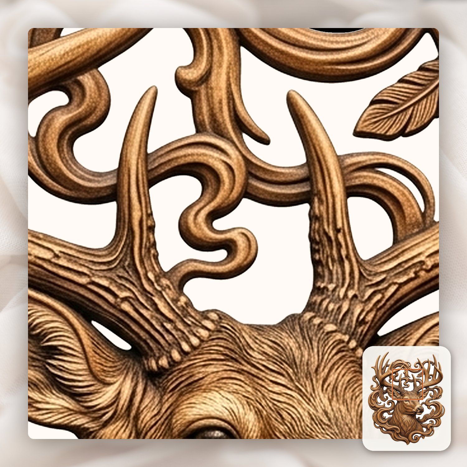Majestic Buck with Massive Antlers CNC Relief STL bas-relief STL — view 10
