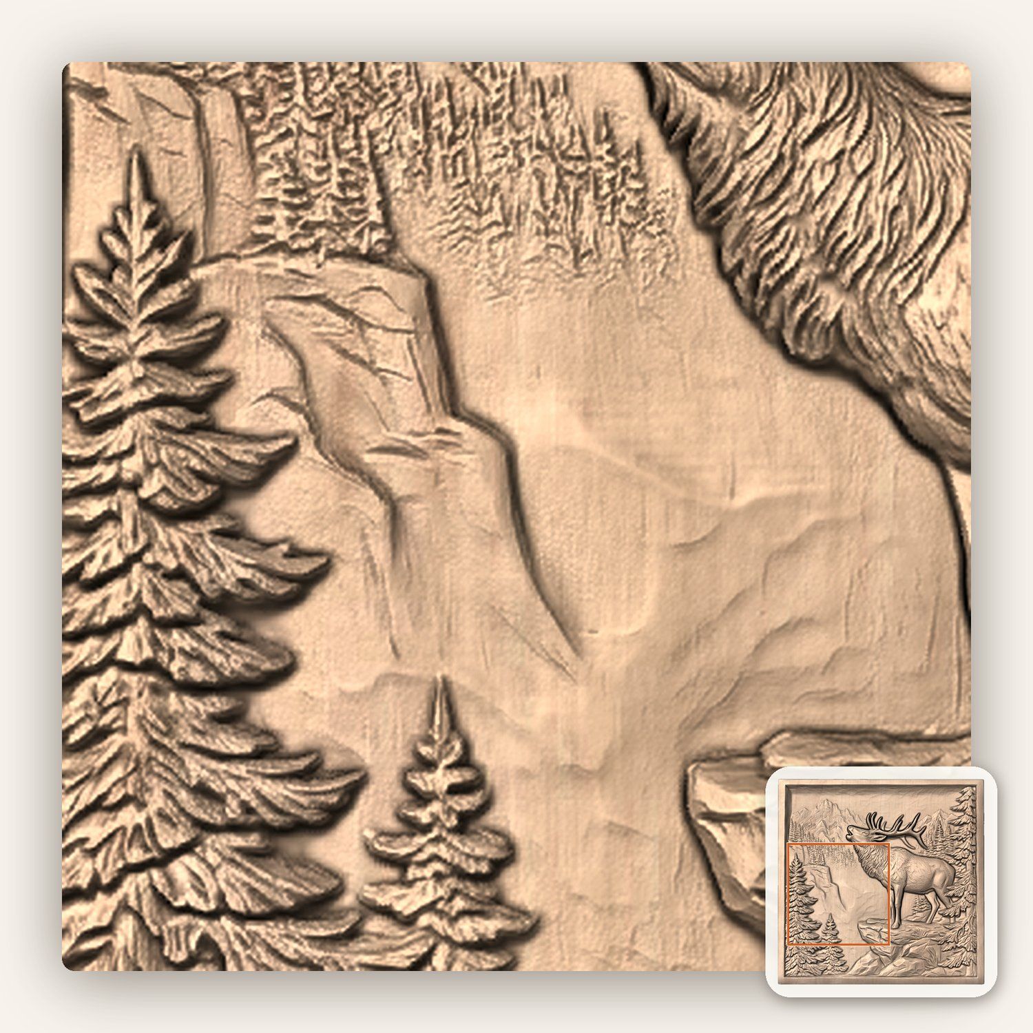 Majestic Bugling Elk Mountain Wilderness CNC Relief STL bas-relief STL — view 8