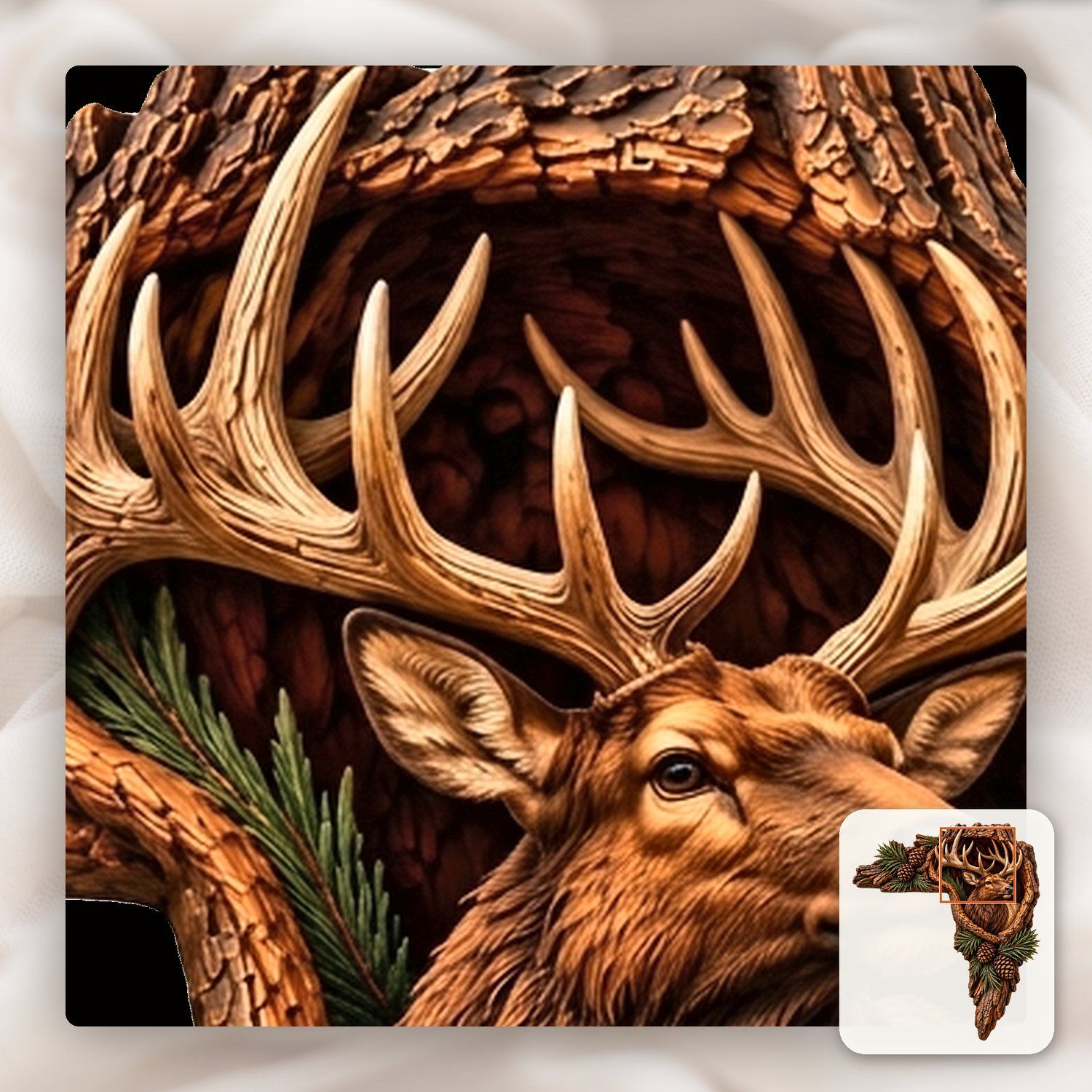 Majestic Bull Elk Wildlife CNC Relief STL bas-relief STL — view 10