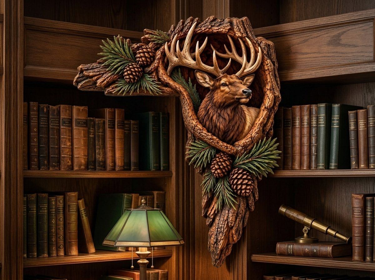 Majestic Bull Elk Wildlife CNC Relief STL bas-relief STL — view 14