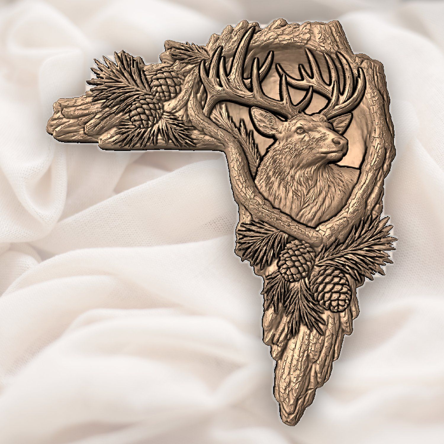 Majestic Bull Elk Wildlife CNC Relief STL bas-relief STL — view 3
