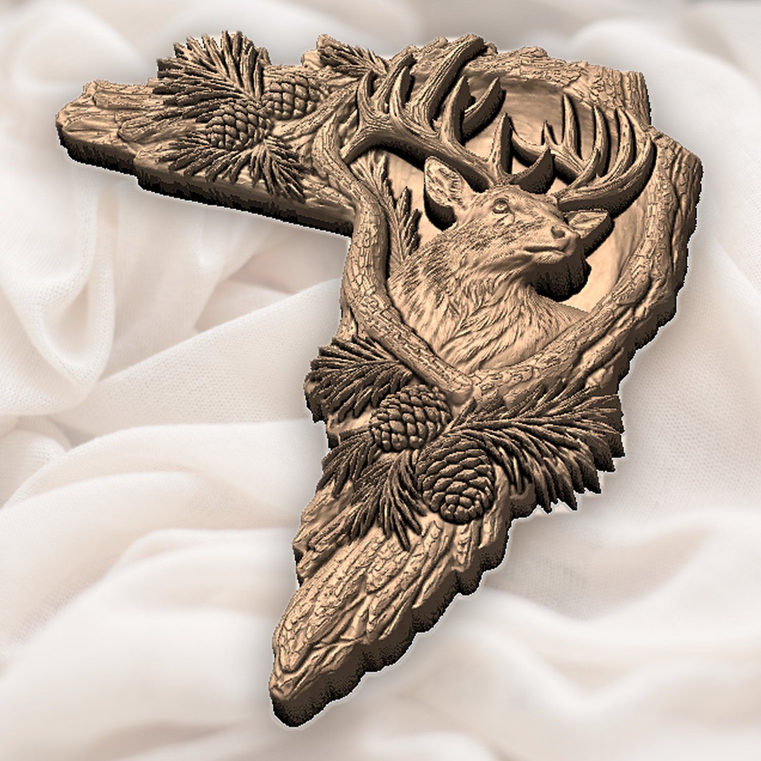 Majestic Bull Elk Wildlife CNC Relief STL bas-relief STL — view 4