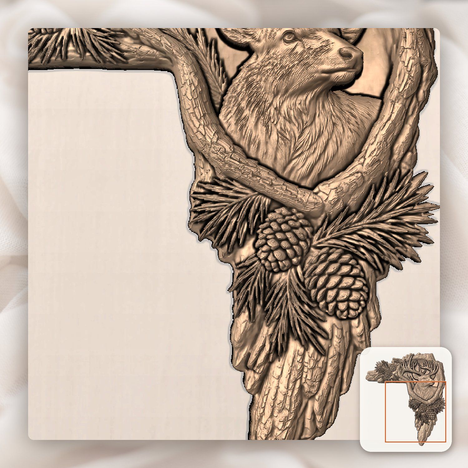 Majestic Bull Elk Wildlife CNC Relief STL bas-relief STL — view 5