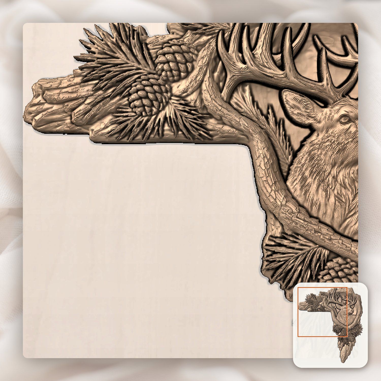 Majestic Bull Elk Wildlife CNC Relief STL bas-relief STL — view 6