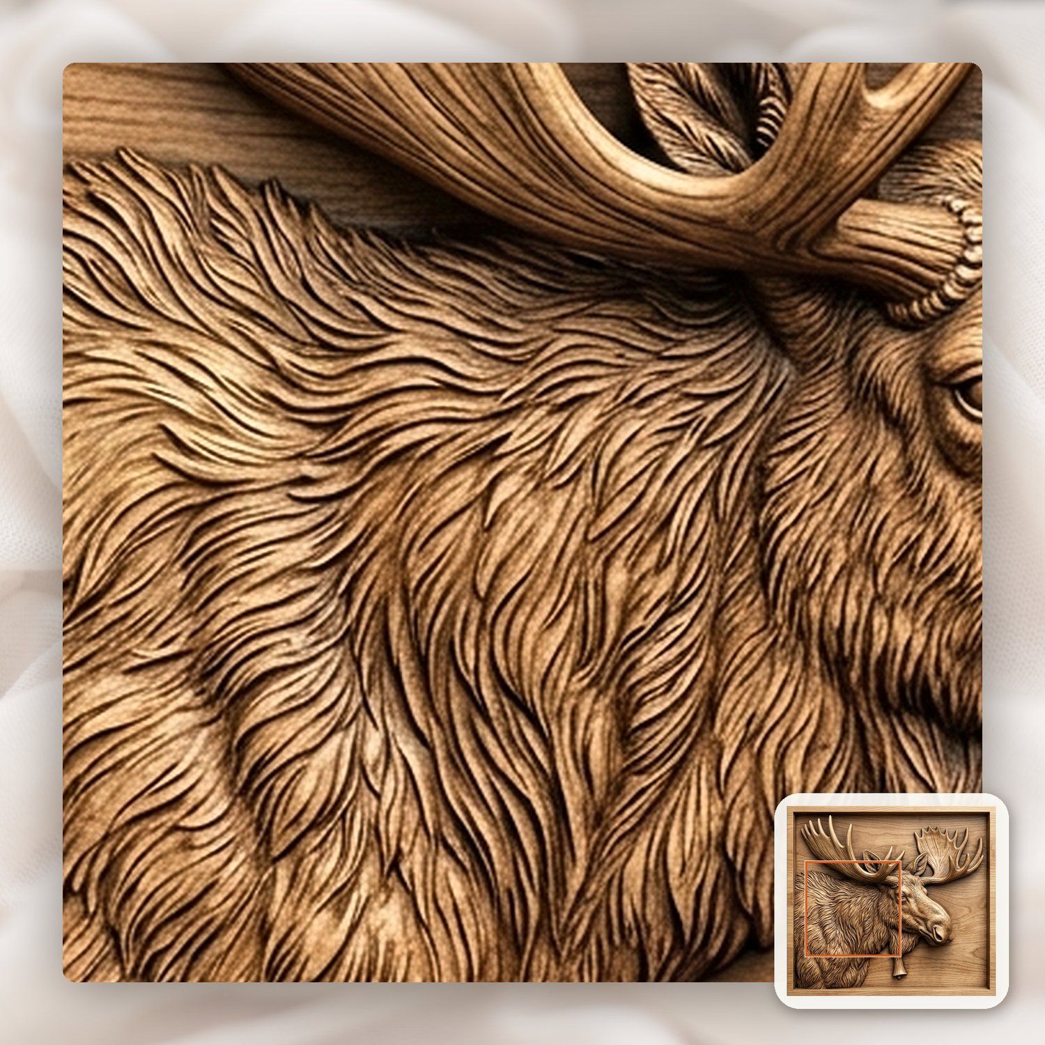 Majestic Bull Moose Wildlife CNC Relief STL bas-relief STL — view 10
