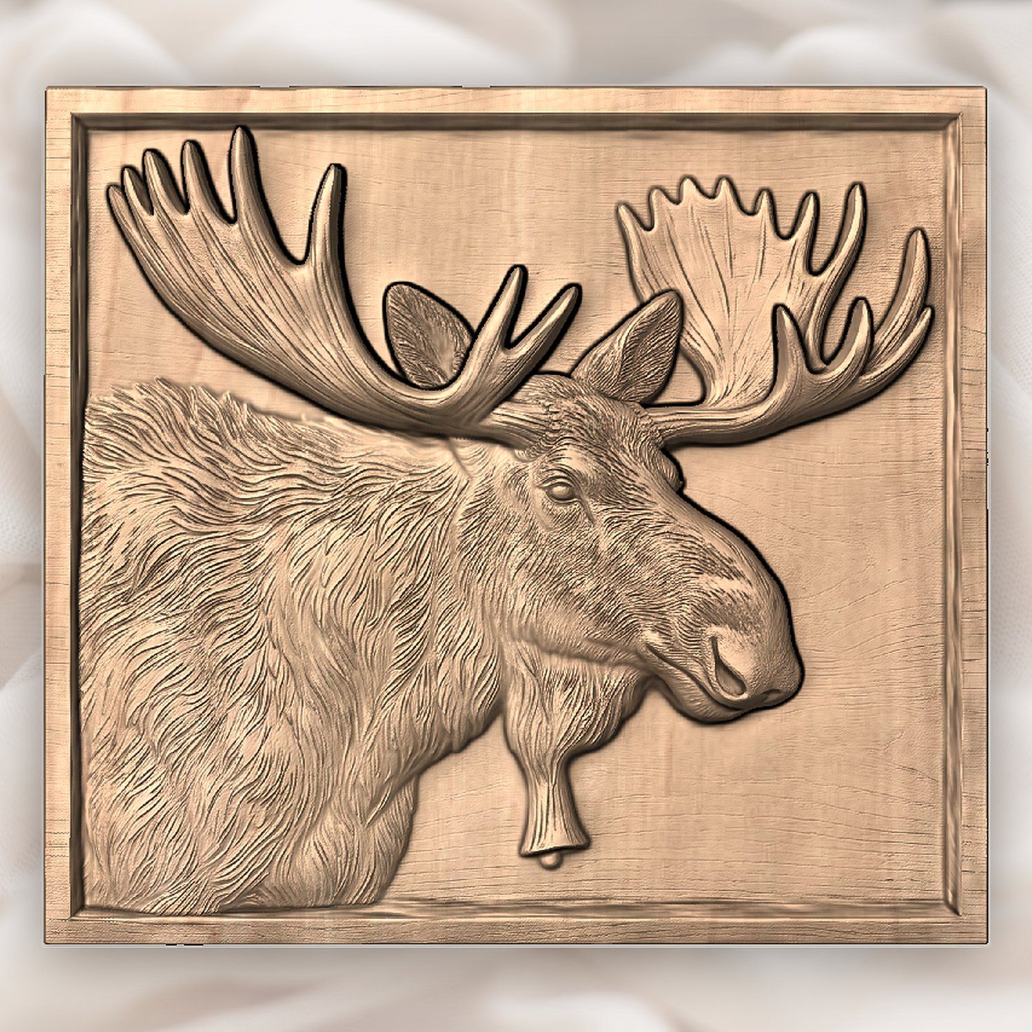 Majestic Bull Moose Wildlife CNC Relief STL bas-relief STL — view 3