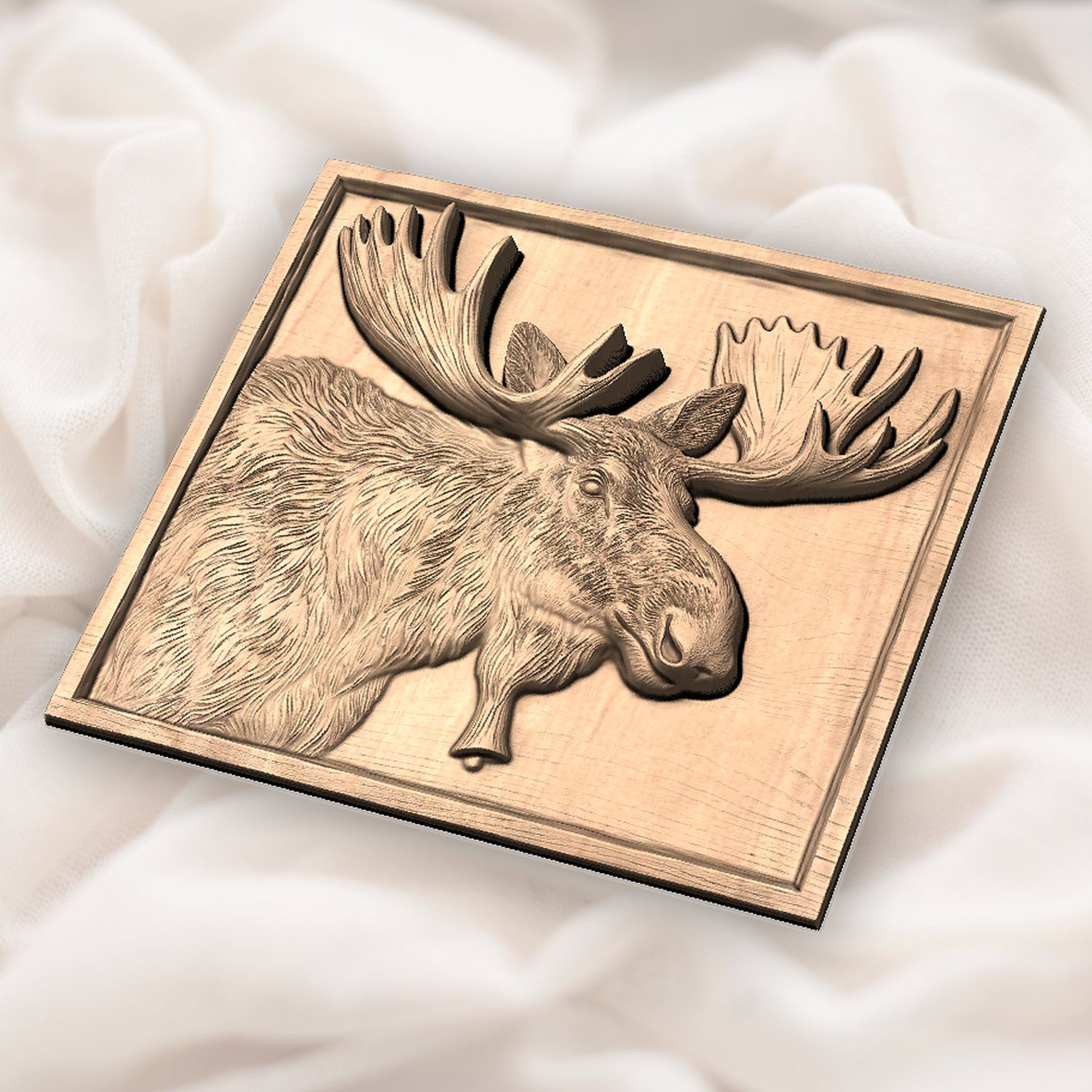 Majestic Bull Moose Wildlife CNC Relief STL bas-relief STL — view 4