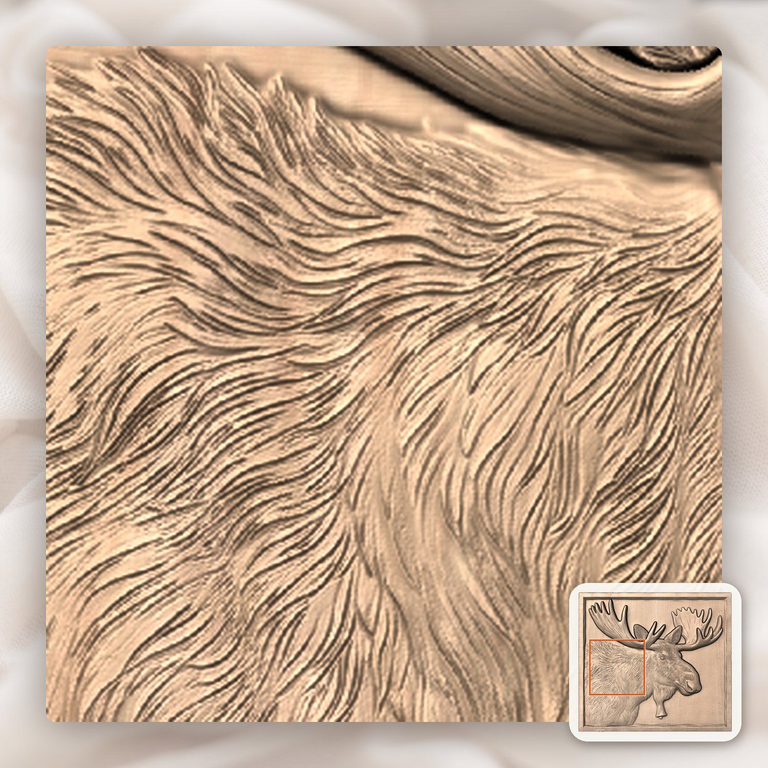 Majestic Bull Moose Wildlife CNC Relief STL bas-relief STL — view 7