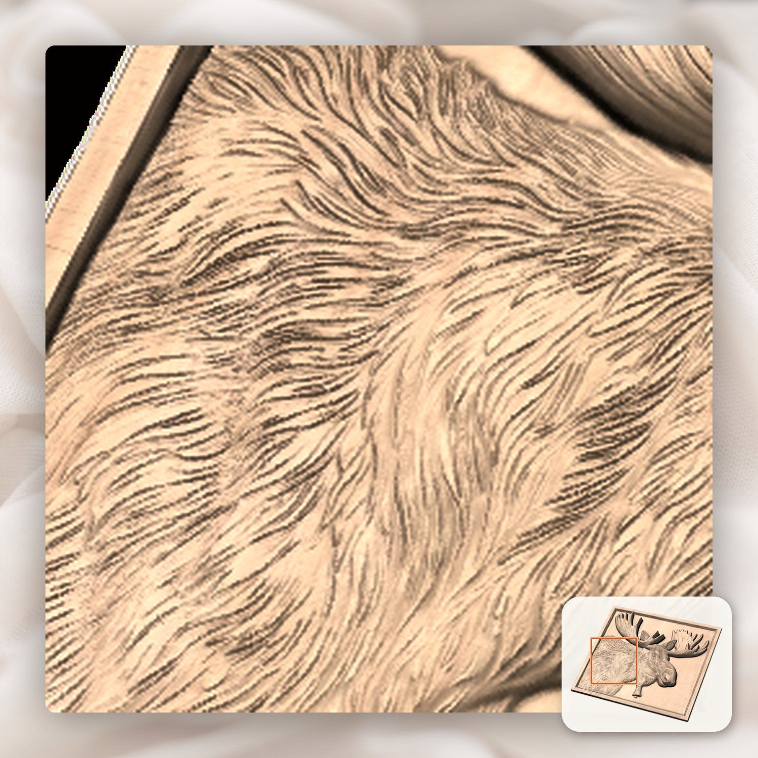 Majestic Bull Moose Wildlife CNC Relief STL bas-relief STL — view 9