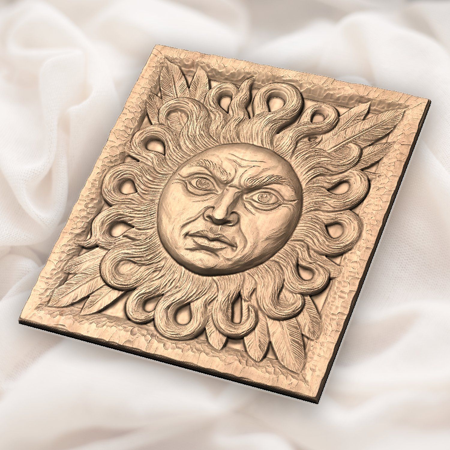 Majestic Celestial Sun Face CNC Relief STL bas-relief STL — view 5