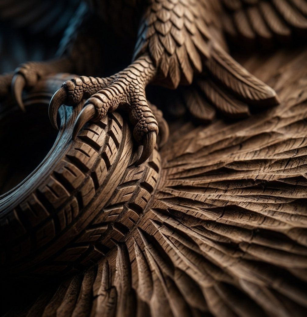 Majestic Eagle Tire Wall Art bas-relief STL — view 2