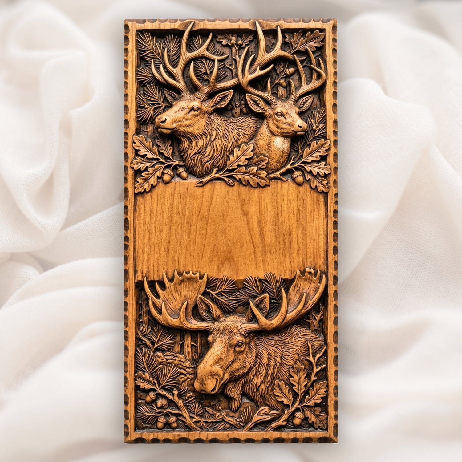 Doorbell plate Majestic Elk and Moose Wildlife CNC Relief STL bas-relief STL — view 11