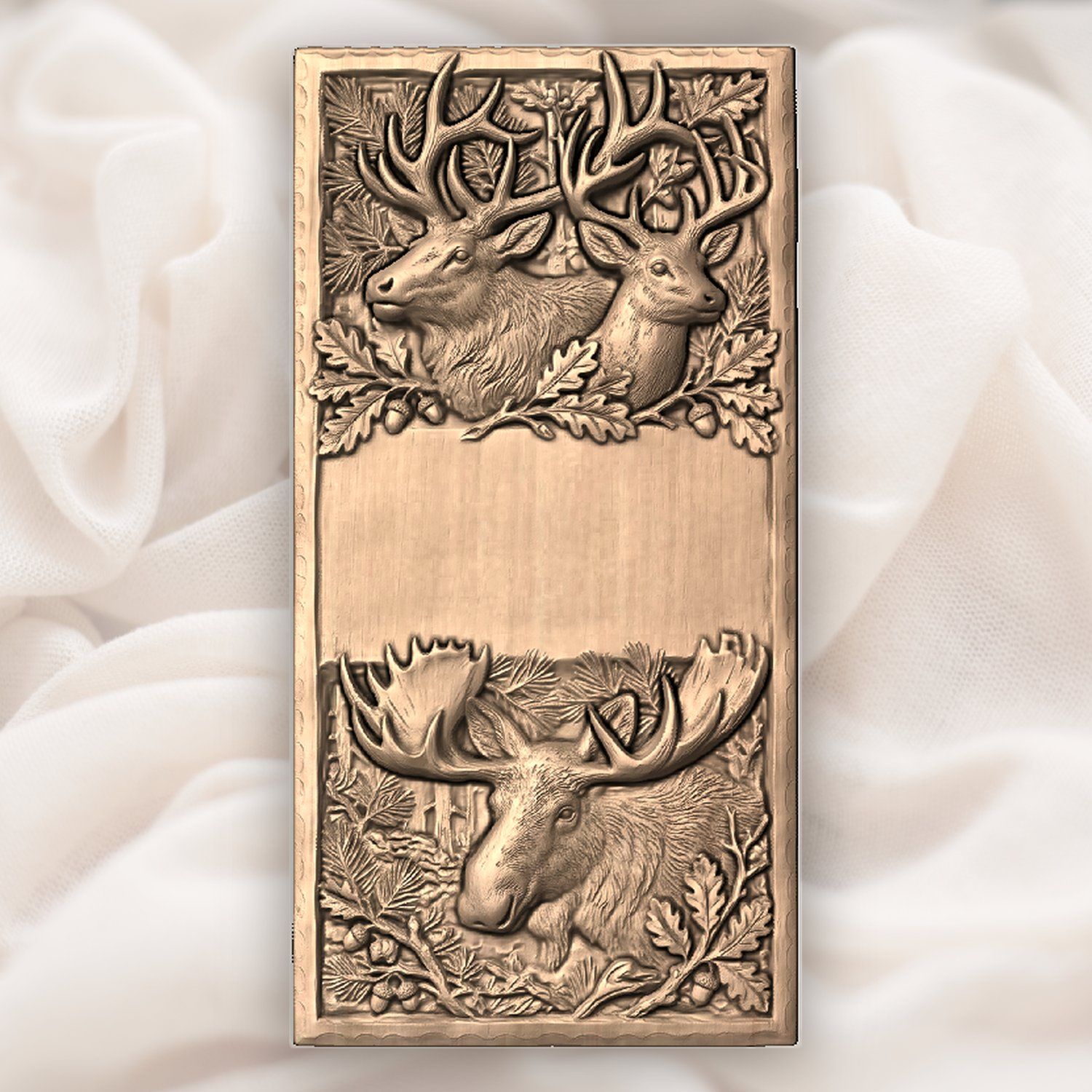 Doorbell plate Majestic Elk and Moose Wildlife CNC Relief STL bas-relief STL — view 5
