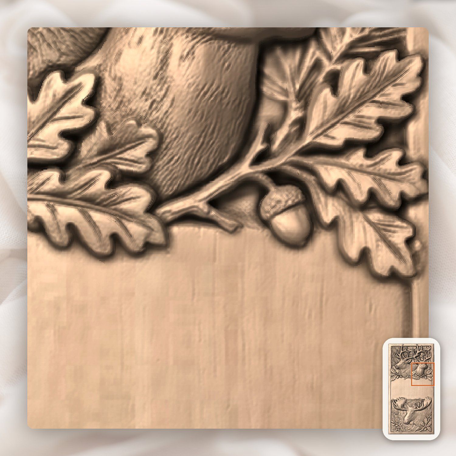Doorbell plate Majestic Elk and Moose Wildlife CNC Relief STL bas-relief STL — view 10
