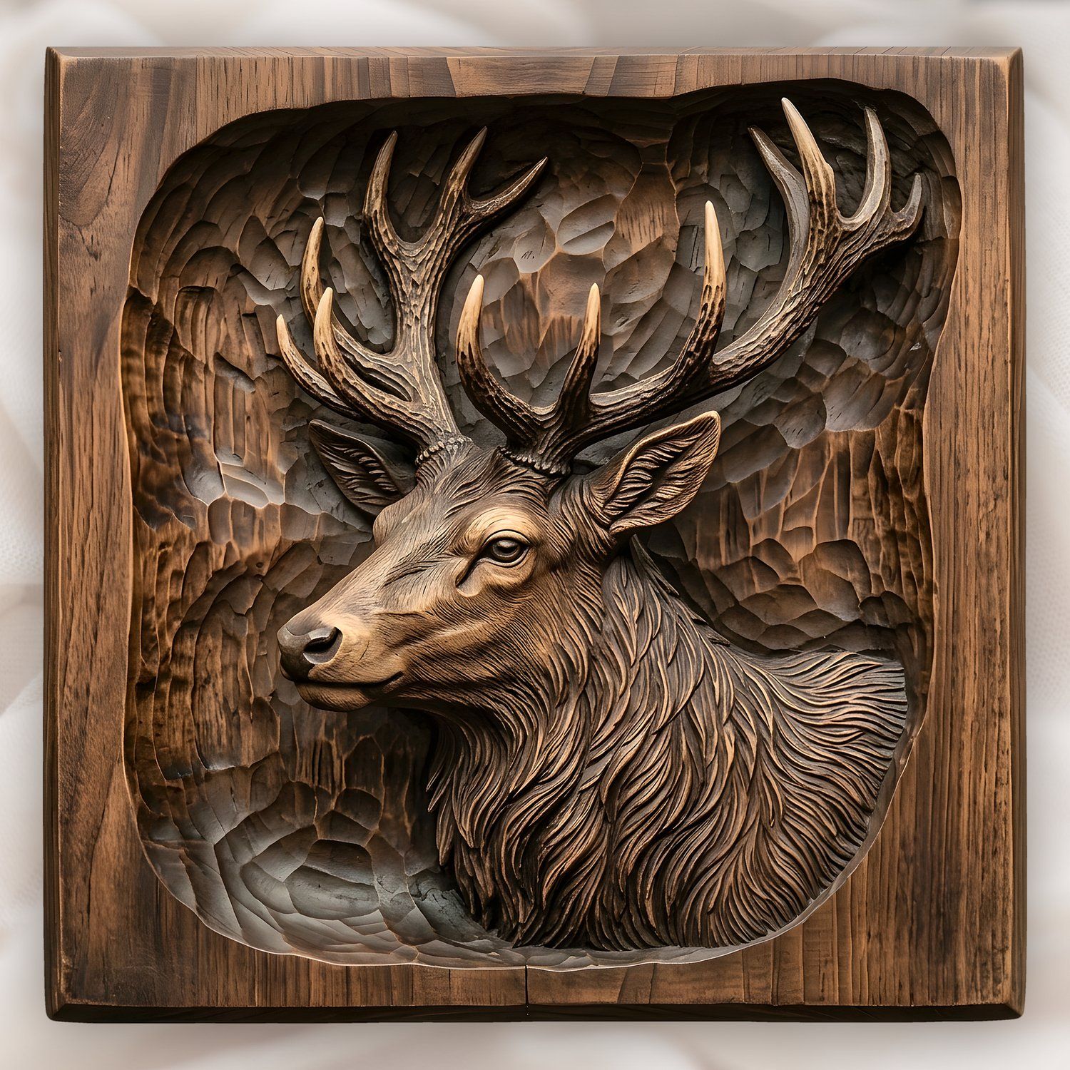 Majestic Elk Wildlife CNC Relief STL bas-relief STL design