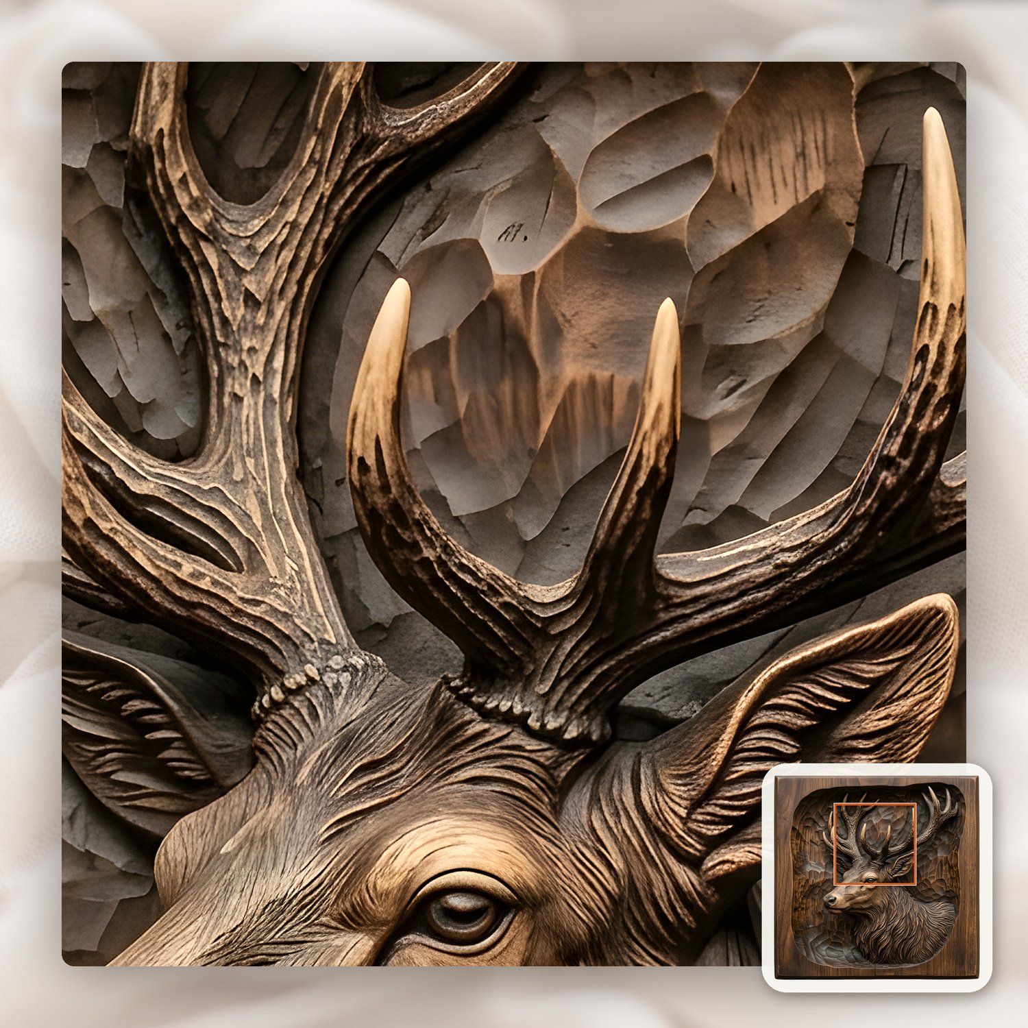 Majestic Elk Wildlife CNC Relief STL bas-relief STL — view 11