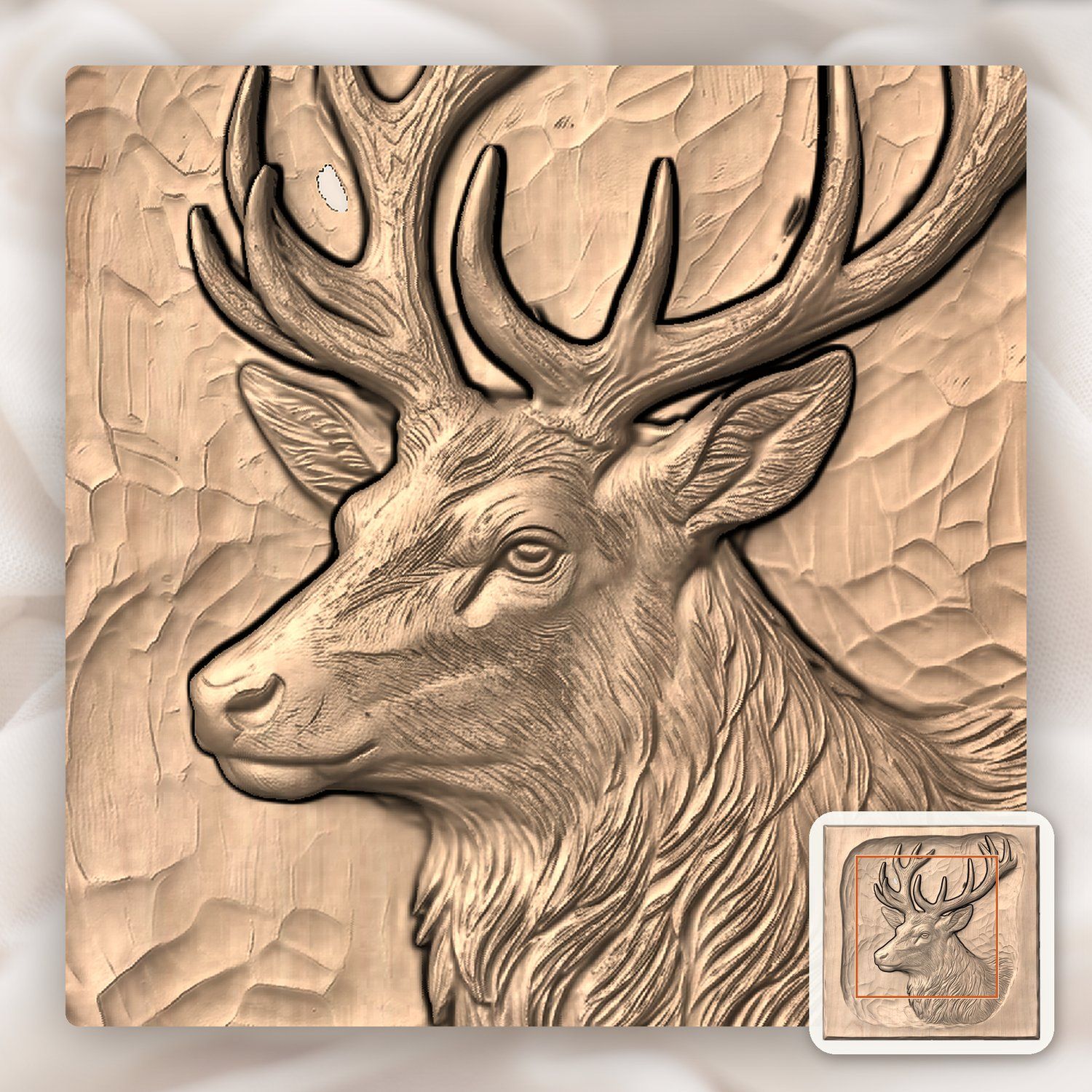 Majestic Elk Wildlife CNC Relief STL bas-relief STL — view 6