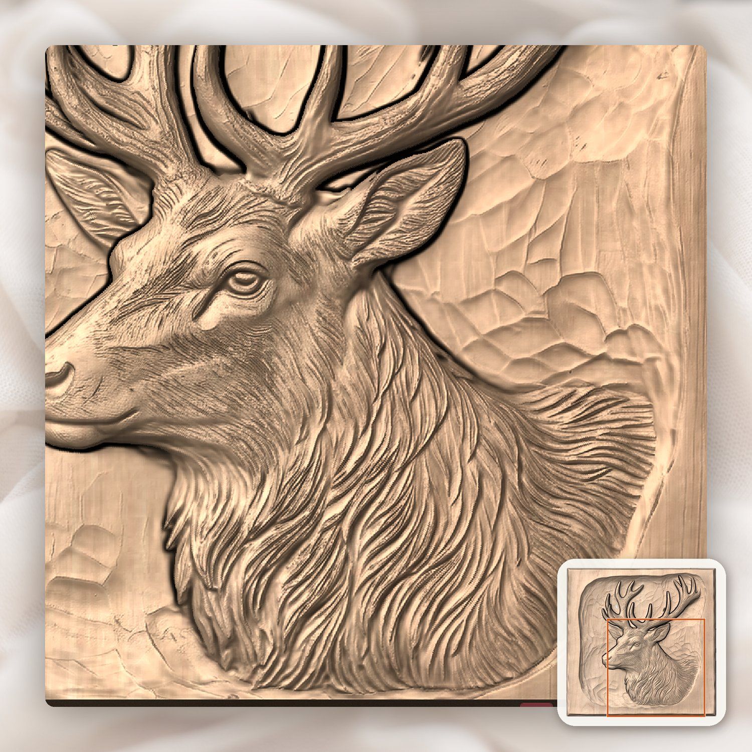 Majestic Elk Wildlife CNC Relief STL bas-relief STL — view 7