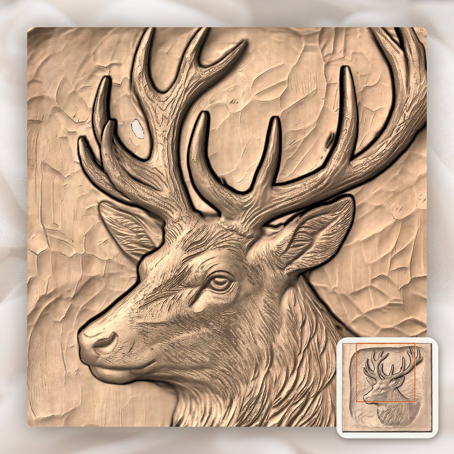 Majestic Elk Wildlife CNC Relief STL bas-relief STL — view 8