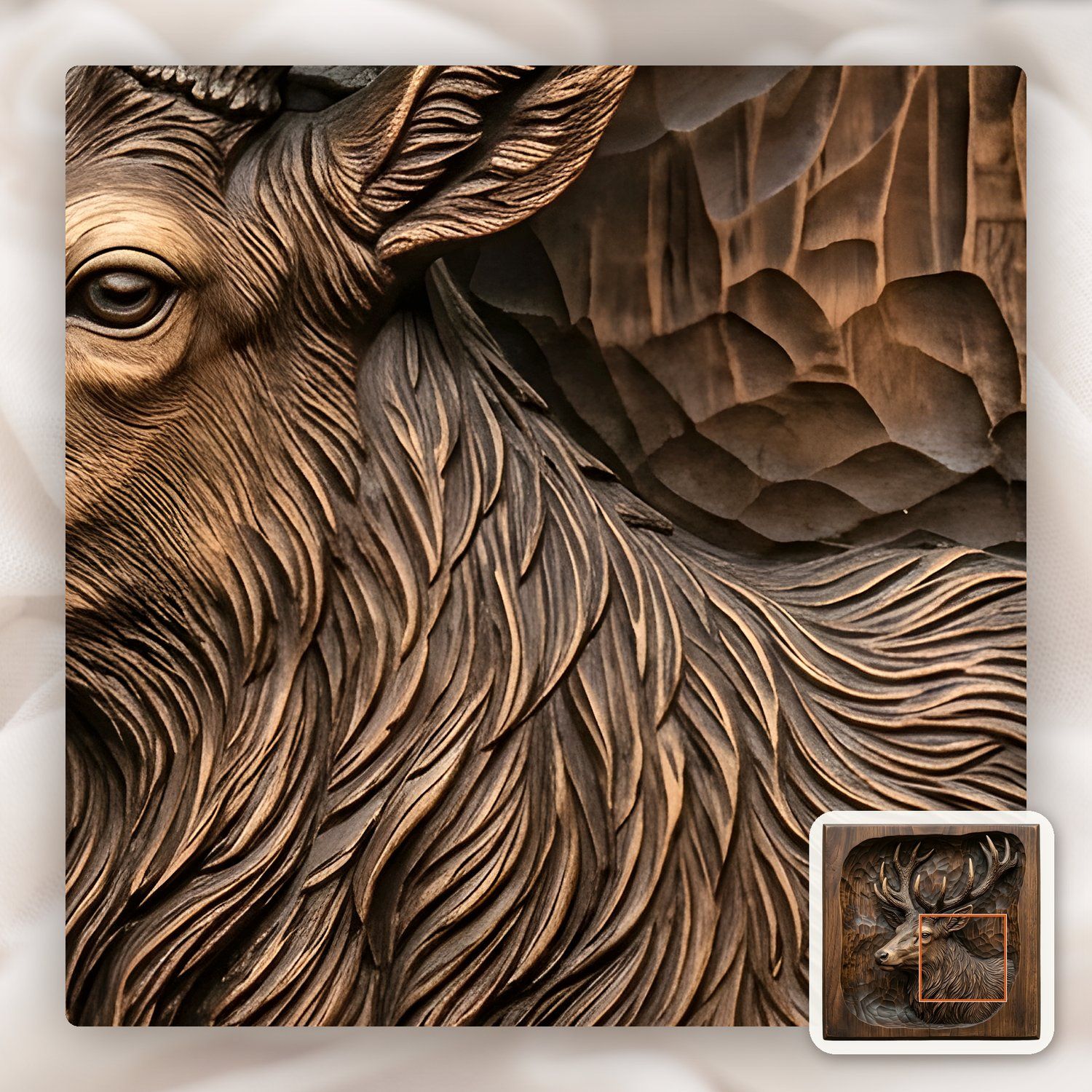 Majestic Elk Wildlife CNC Relief STL bas-relief STL — view 10