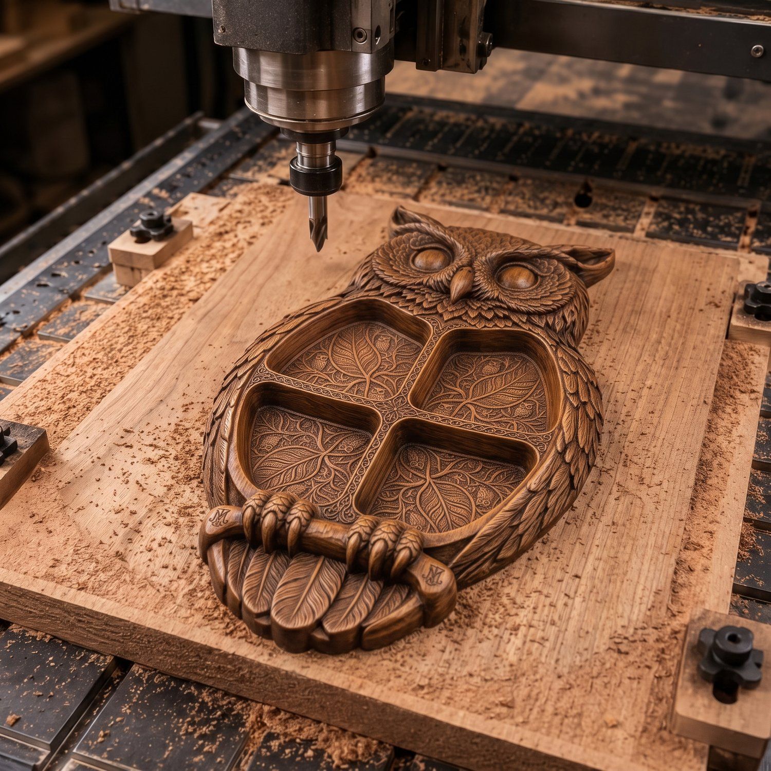 Majestic Forest Guardian Wisdom Owl CNC Relief STL bas-relief STL — view 5