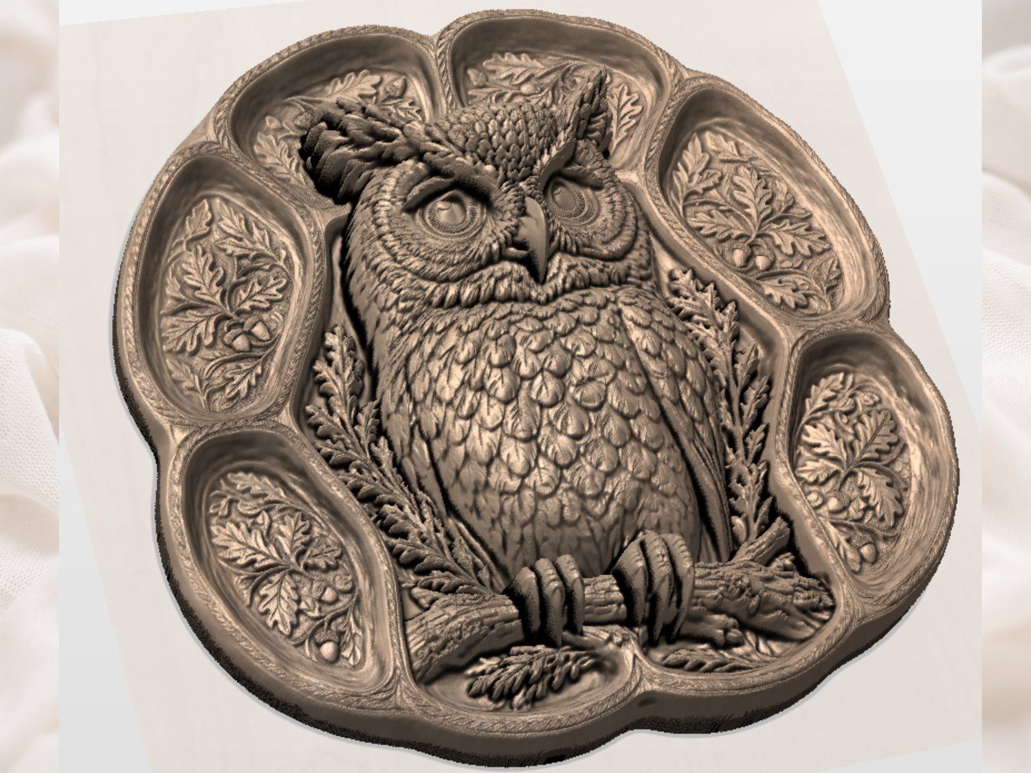Majestic Forest Owl Nature Scene CNC Relief STL bas-relief STL — view 2